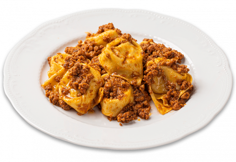 Tortelloni di ricotta e spinaci al ragù